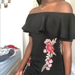 Shein Floral Off the Shoulder Dress